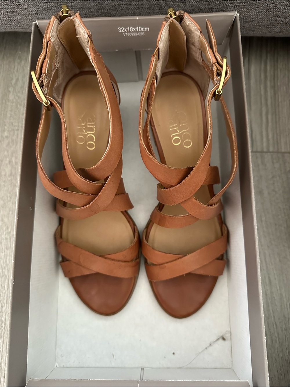 Franco Sarto Strappy Leather Heels